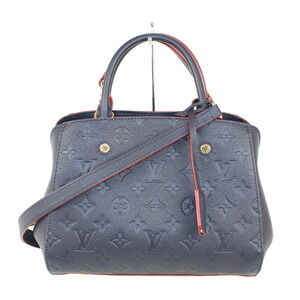 Louis Vuitton Montaigne Monogram Empreinte Navy Blue leather classic LV handbag